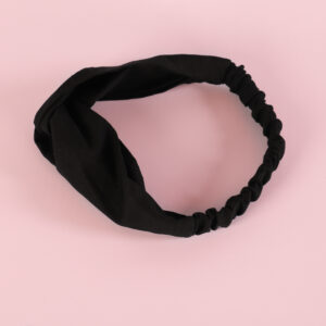 Haarband handgemaakt in zwart katoen voor volwassene, kind, dames en meisjes.