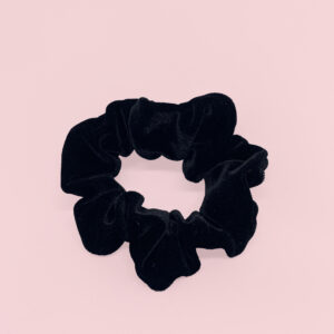 Velvet scrunchies in kleur zwart in maat klein voor kinderen